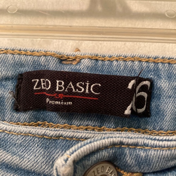 Zeo Basic Premium Tuxedo Stripe Skinny Distressed Hi Wst Jeans 26 Fit Lk 25 EUC - Picture 3 of 16